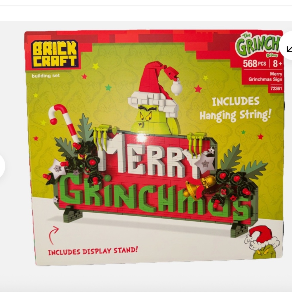 BRICK CRAFT Building Set Grinch #72361 Merry Grinchmas Sign NEW